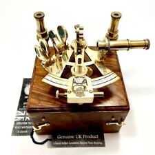 Instrumentos antiguos de latón vintage de barco astrolabio marino con caja de madera regalo segunda mano  Embacar hacia Mexico