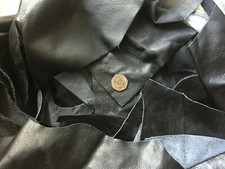 Black leather offcuts for sale  HEBDEN BRIDGE