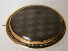 Usado, BROCHE OVAL VITORIANO DE LUTO 18K - ARRANJO GEOMÉTRICO DE CABELO EM AMBOS OS LADOS comprar usado  Enviando para Brazil