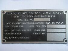 Typenschild schild willys gebraucht kaufen  Goch