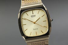 [Exc+5] Reloj de cuarzo cuadrado vintage Seiko Dolce 5931-5450 esfera dorada para hombre  segunda mano  Embacar hacia Argentina