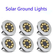 Luz Solar Exterior 4/8/12/16 LED Subterráneo Patio Lámpara Césped Suelo Disco Jardín segunda mano  Embacar hacia Mexico