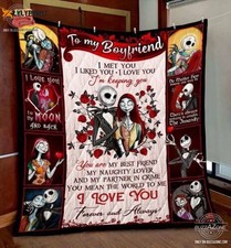 Cobertor de lã Jack and Sally Nightmare Before Christmas: casal Sherpa premium , usado comprar usado  Enviando para Brazil