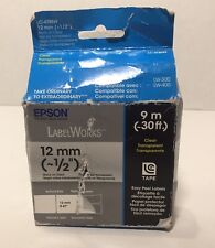 **Cartucho de fita transparente Epson LabelWorks preto transparente 1/2 polegada 30 pés LC 4TBN9 comprar usado  Enviando para Brazil