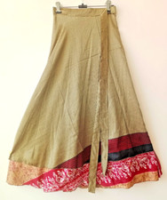 Multicolore Darn Buono Seta Sari Caviglia Lunghezza Dea Reversibile Wrap Skirt comprar usado  Enviando para Brazil