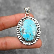 Pingente de pedra preciosa turquesa natural feito à mão joias prata esterlina 925 para presente comprar usado  Enviando para Brazil