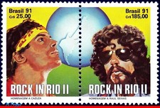 2299A BRASIL 1991 ROCK IN RIO II, CAZUZA & RAUL, CANTORES, MÚSICA, MI# 2396-97,MNH comprar usado  Brasil 