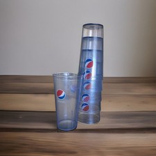 Lote de 6 copos de plástico azul estilo restaurante logotipo Pepsi Cola ACIM 16 oz comprar usado  Enviando para Brazil