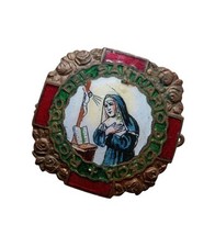 *HH* Antica Spilla Smaltata Religiosa Votiva Devozionale Santa Rita Da Cascia  comprar usado  Enviando para Brazil