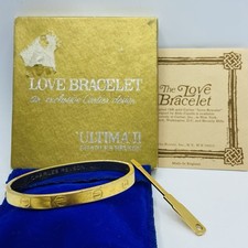 1970 Charles Revson Aldo Cipullo UltimaII Pulseira Cartier Love Placa de Ouro 18K GP comprar usado  Enviando para Brazil