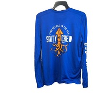 Nova Camisa de Sol Masculina Salty Crew Find Refuge in the Sea Manga Longa Azul GG comprar usado  Enviando para Brazil