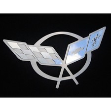 Distintivo de capô bandeiras cruzadas para 1997-2004 Chevy Corvette com almofada OE [aço inoxidável] comprar usado  Enviando para Brazil