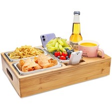 Stolik kawowy CENOVE z tacą na przekąski i przegródkami na napoje, 40x26cm na sprzedaż  PL