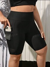 Bermuda de bicicleta preta bolso celular nova 2X plus shorts de natação esportiva caminhada ioga comprar usado  Enviando para Brazil