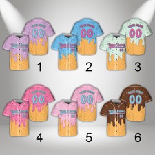 Camiseta de beisebol personalizada, roupa de dia de jogo de beisebol sorvete gotejamento verão criança comprar usado  Enviando para Brazil