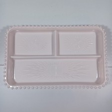 Usado, Bandeja de vaidade vintage Jeannette rosa vidro leitoso dividido  comprar usado  Enviando para Brazil
