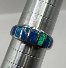 Anel painel opala verde e azul prata esterlina 925 tamanho 9 (4,9 g) comprar usado Anel painel opala verde e azul prata esterlina 925 tamanho 9 (4,9 g) comprar usado  Enviando para Brazil