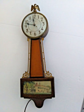 Vintage SESSÕES Relógio de Parede Banjo Elétrico 22" Nogueira Mt Vernon Funciona comprar usado  Enviando para Brazil