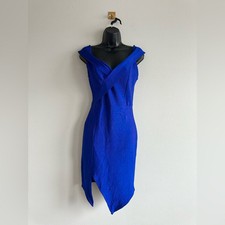 Vestido de cocktail azul royal fora do ombro bandagem bainha assimétrica tamanho M comprar usado  Enviando para Brazil