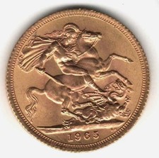 Sterlina aurea Elisabetta II, anno 1965 (fiocchetto), qualità FDC. comprar usado Sterlina aurea Elisabetta II, anno 1965 (fiocchetto), qualità FDC. comprar usado  Enviando para Brazil