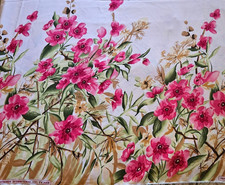 Lindo tecido vintage rosa floral estampa de borda ~ 5 jardas comprar usado  Enviando para Brazil