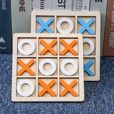 Novo jogo de tabuleiro de madeira maciça Tic Tac Toe perfeito para diversão em família e pato no quintal comprar usado  Enviando para Brazil
