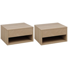 Mesa de Cabeceira Flutuante Natural HOMCOM, Montada na Parede, Recondicionada comprar usado  Enviando para Brazil