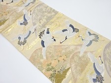 7172916: KIMONO JAPONÊS / OBI FUKURO ANTIGO / SEDA / FLORES E GUINDASTES TECIDOS comprar usado  Enviando para Brazil