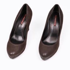 Czółenka Prada brązowe skórzane okrągłe palce blokowe obcasy rozmiar EU 37,5 / US 7,5 na sprzedaż Czółenka Prada brązowe skórzane okrągłe palce blokowe obcasy rozmiar EU 37,5 / US 7,5 na sprzedaż  PL