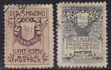 francobollo san marino stemma usato  Roma