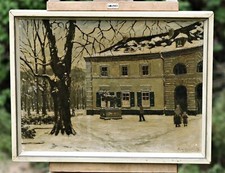 Adolf Hilgers (1896 Düsseldorf - 1959 Düsseldorf) - scena zimowa z ludźmi na sprzedaż  PL