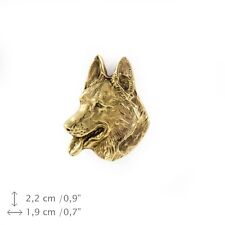 Owczarek Niemiecki - pozłacana broszka z wizerunkiem psa Art Dog na sprzedaż  PL