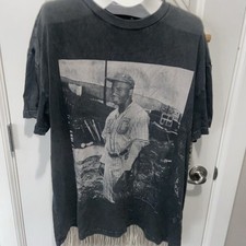 Camiseta masculina Abercrombie & Fitch 2XL Jackie Robinson gráfica MLB preta desbotada comprar usado  Enviando para Brazil