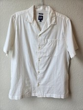 Usado, Camisa masculina casual Gap manga curta verão algodão linho top liso pequeno comprar usado  Enviando para Brazil