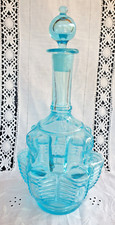 Carafe verre bleu d'occasion  Véron