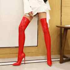 Botas femininas acima do joelho moda saltos pontiagudos festa bar pole dance salto sexy comprar usado  Enviando para Brazil