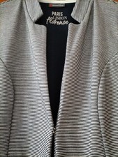 Sweatshirtblazer 38 blaugestre gebraucht kaufen  Tüßling