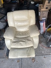 Cream leather recliner for sale  Astoria