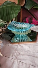 Blue striped handblown for sale  EXETER