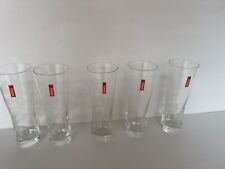 5 X PERONI NASTRO AZZURO COPOS DE CERVEJA TRANSPARENTE RÓTULO VERMELHO 300ml MAN CAVE comprar usado  Enviando para Brazil