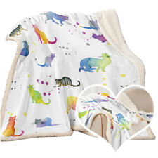 Watercolor cat fleece for sale  USA