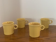 4 canecas de café vintage Fiesta HLC "O" alça anel EUA FiestaWare amarelo girassol comprar usado  Enviando para Brazil