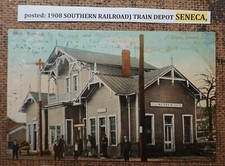 postado: 1908 DEPÓSITO DE TREM FERROVIÁRIO SUL SENECA, S.C. Cartão postal COR LITHO comprar usado  Enviando para Brazil