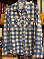 S~AMERICAN EAGLE OUTFITTERS~Botão~FLANELA~Camisa/Camisa~Azul+Branco Xadrez~EUC comprar usado  Enviando para Brazil