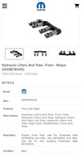 Usado, NOVO Genuíno Mopar 05038785AD Elevadores Hidráulicos Dianteiros E Jugo Jeep Dodge RAM V8 comprar usado  Enviando para Brazil
