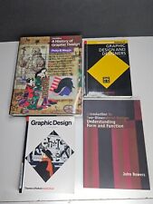 Graphic Design Arts Book Textbook Lot Thames & Hudson John Bowers Philip Meggs, usado segunda mano  Embacar hacia Argentina