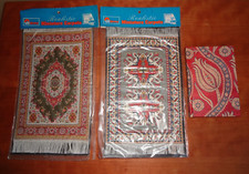 Lote de 2 mini tapetes de tecido vintage para casa de bonecas turca + mini caderno turco diário comprar usado  Enviando para Brazil