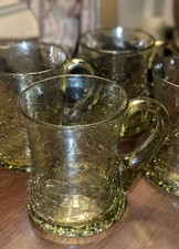 Crackle glass mugs for sale  RYDE