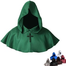 Chapéu com capuz monge medieval masculino capuz Halloween pagão cosplay com colar comprar usado  Enviando para Brazil
