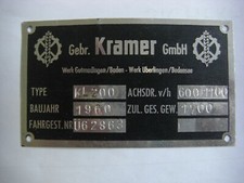 Kramer typenschild 200 gebraucht kaufen  Wathlingen